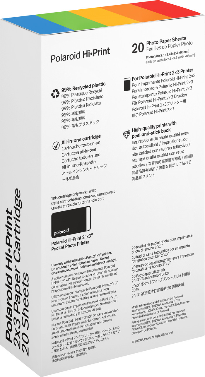 Polaroid Hi-Print 2x3 Photo Paper (20 units) back