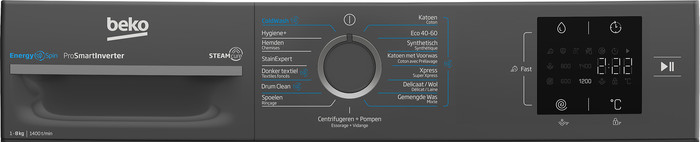 Beko BM3WFT3841A SteamCure + Beko BM3T3824A SteamCure détail
