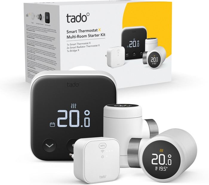 Tado Smart Thermostat X Starter Pack + 2 Radiator Knobs front
