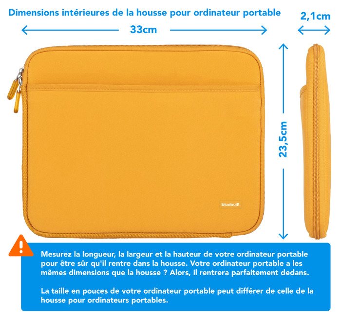 BlueBuilt Housse pour Ordinateurs Portables Largeur 33 cm 14 Pouces S Jaune visuel Coolblue 1
