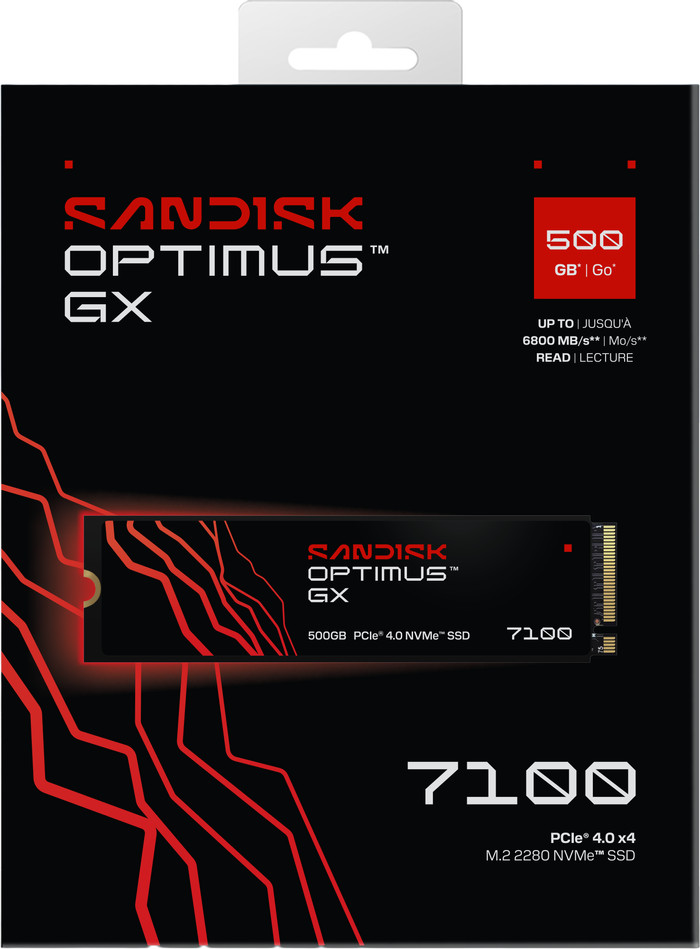 SANDISK Optimus GX 7100 500GB NVMe SSD verpakking