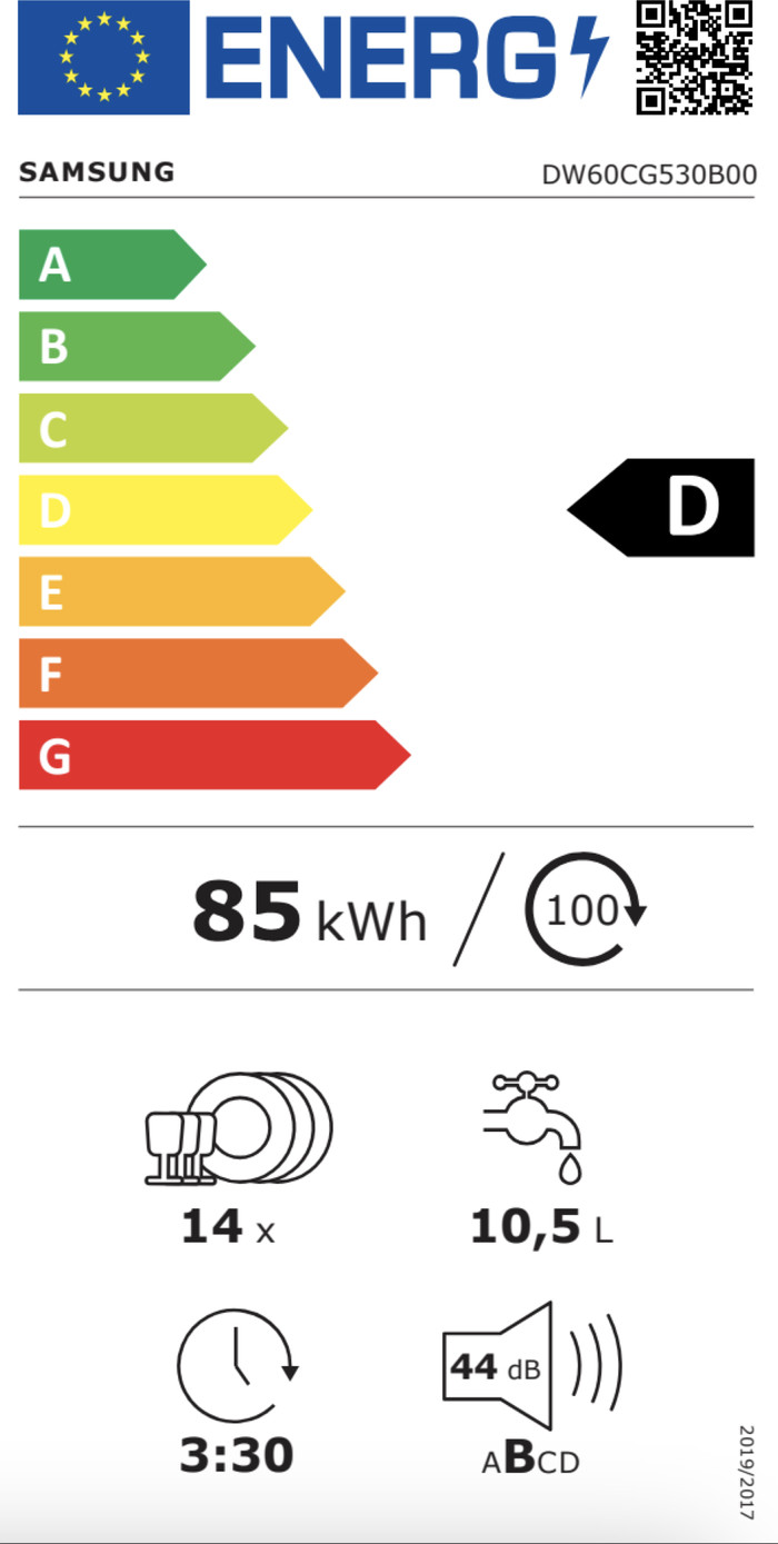 Samsung DW60CG530B00ET energy label