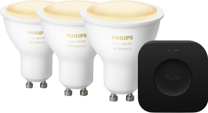 Philips Hue White Ambiance GU10 3-Pack + Bridge Pro Startpakket Main Image