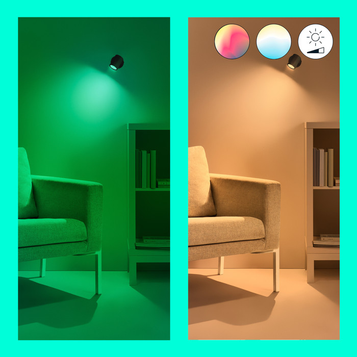 WiZ 1 Spot Imageo Noir - Éclairage Coloré et Blanc - GU10 visuel fournisseur