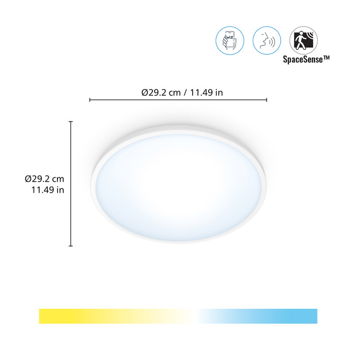 WiZ Plafondlamp SuperSlim - alle tinten wit licht - Wit visual leverancier