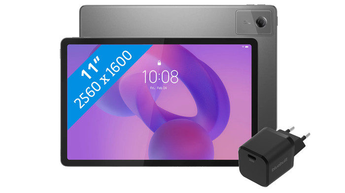 Lenovo Idea Tab 11 Pouces 128 Go Wifi Gris avec Stylet + BlueBuilt Chargeur Main Image
