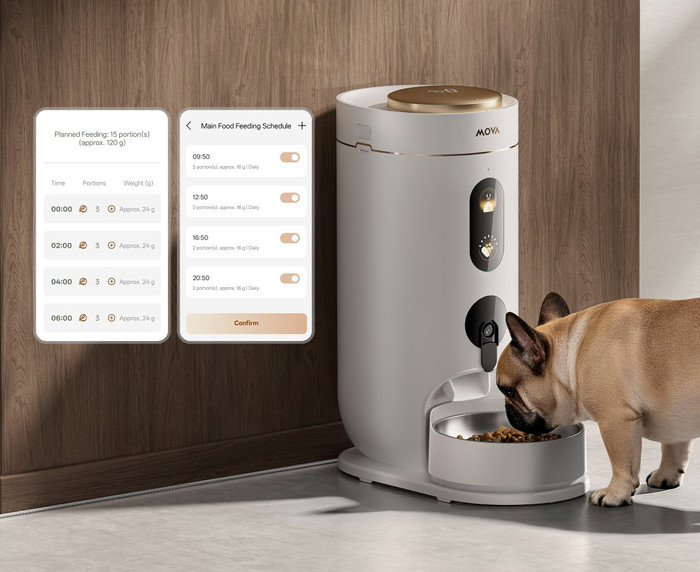 Mova Pet NutriPal 10 Ultra Wit product in gebruik