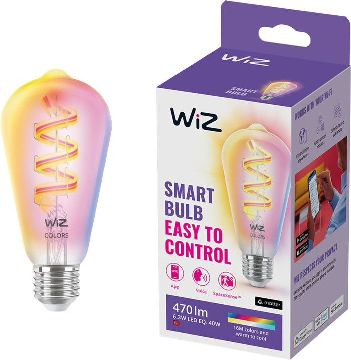 WiZ Edison Filament lamp- Gekleurd en wit licht - E27 voorkant