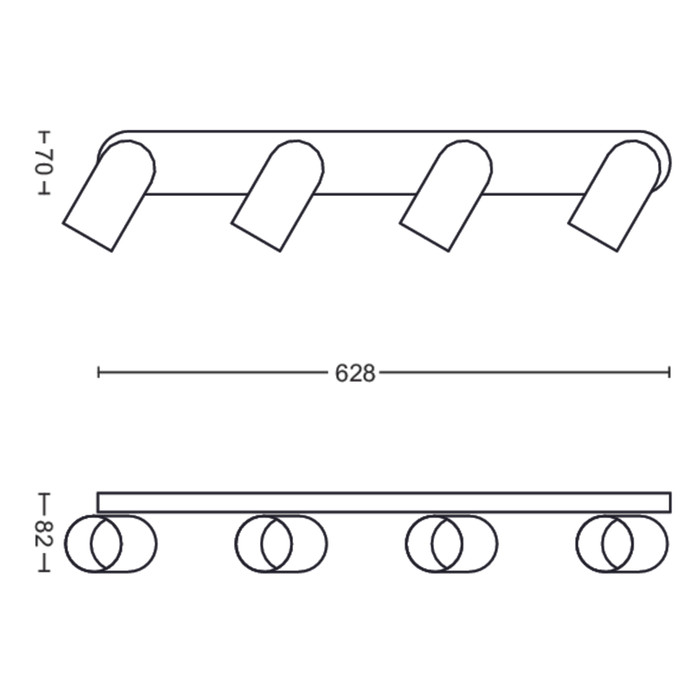 Philips Pongee opbouwspot - 4 spots - wit + Philips Hue White Ambiance GU10 (4x) visual leverancier