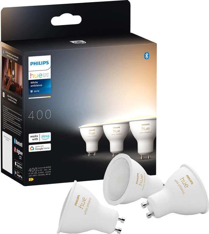 Philips Hue White Ambiance GU10 12-pack voorkant
