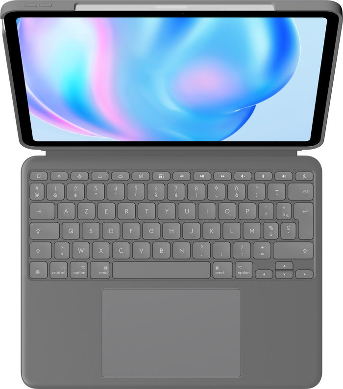 Logitech Combo Touch Apple iPad Air 13" (2025/2024) Étui Clavier AZERTY Gris dessus