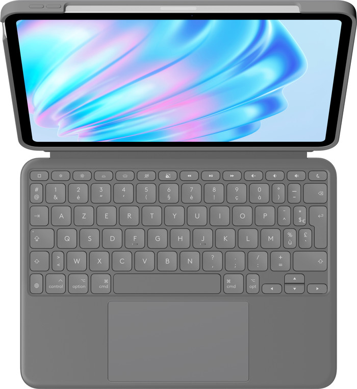 Logitech Combo Touch Apple iPad Air 11 inches (2025/2024) Keyboard Cover AZERTY Gray top