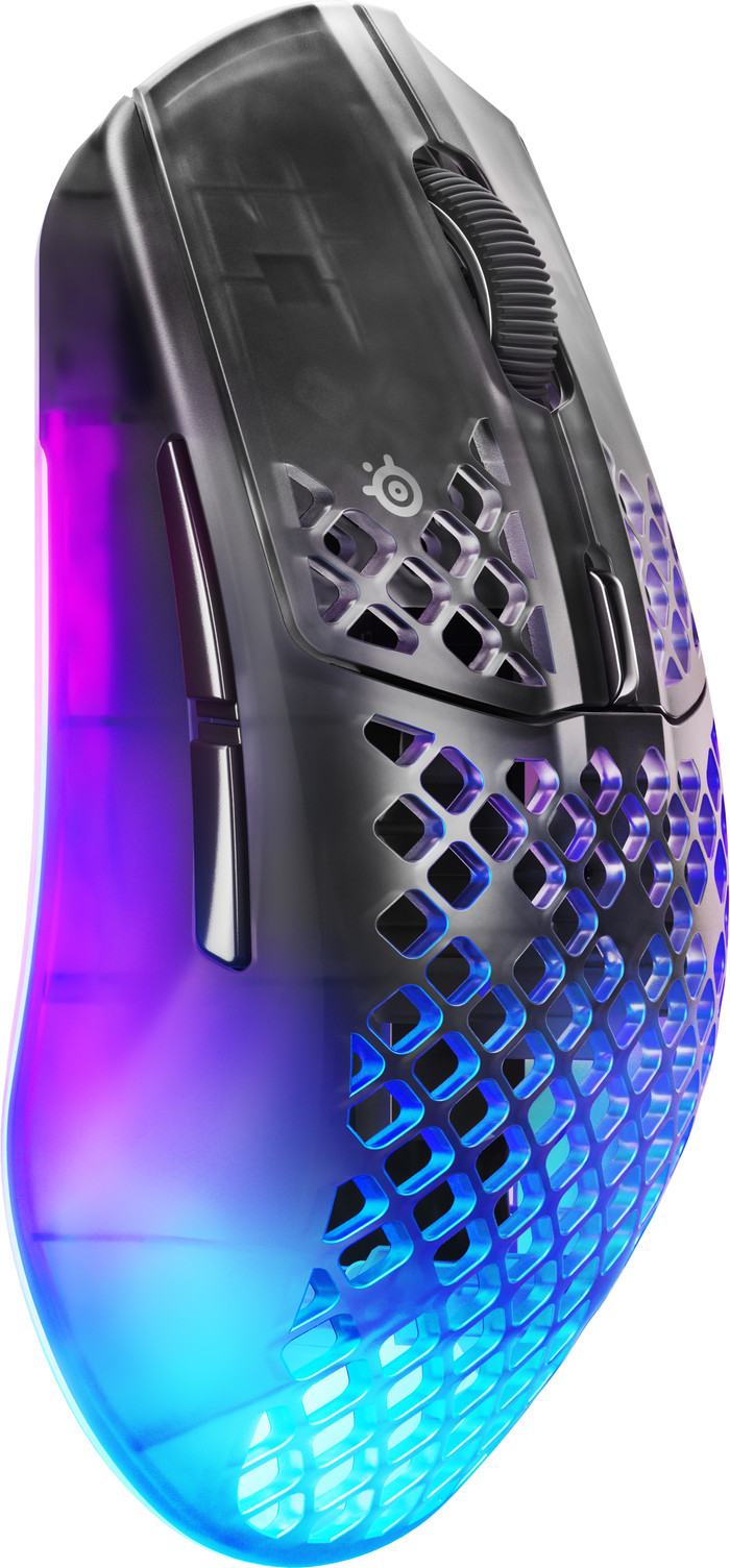 SteelSeries Aerox 3 Draadloze Gaming Muis Zwart linkerkant