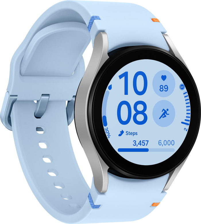 Samsung Galaxy Watch FE Zilver/Blauw linkerkant
