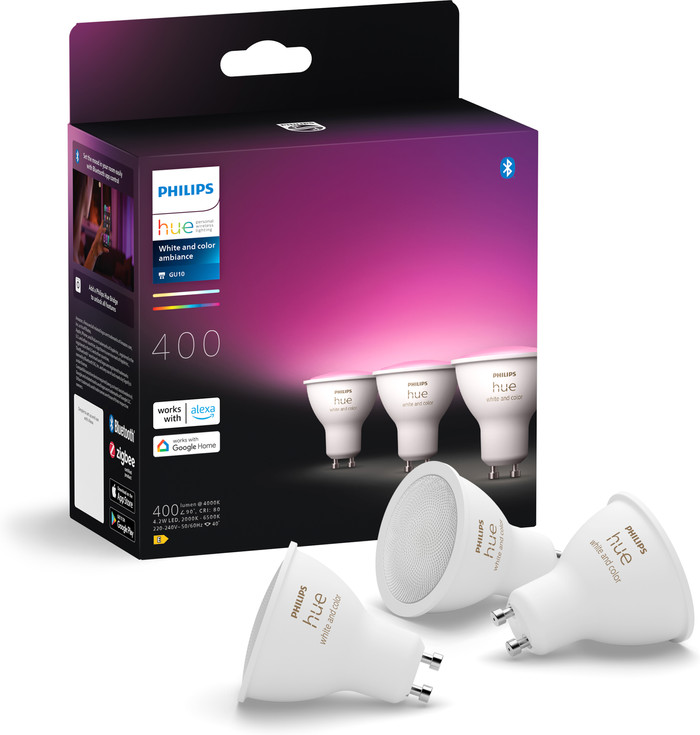 Philips Hue White and Color GU10 3-pack voorkant