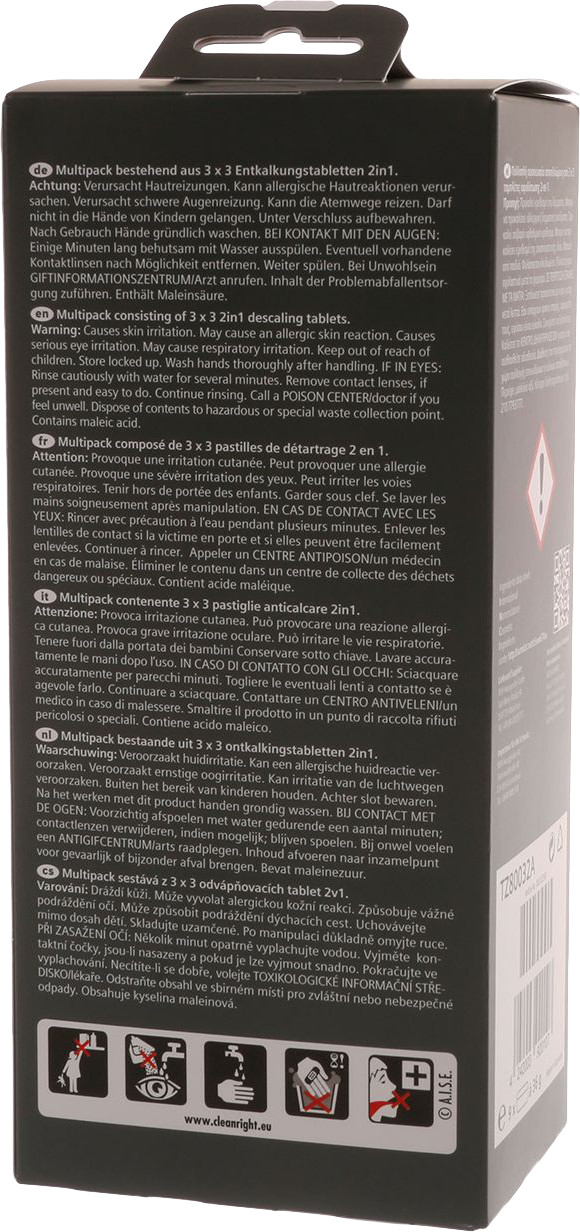 Siemens 9x ontkalkingstabletten TZ80032A achterkant