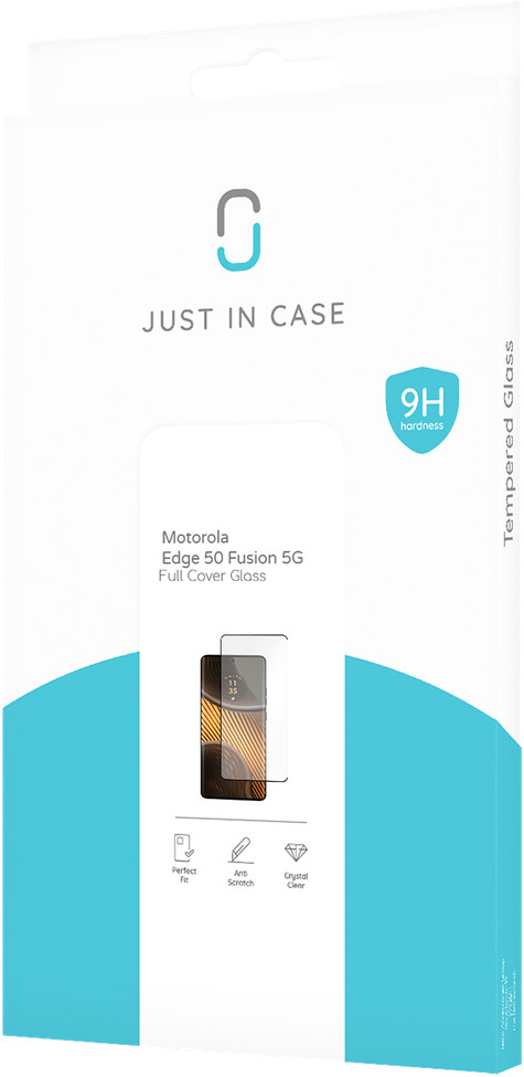 Motorola Edge 50 Ultra 1TB Zwart 5G + Just in Case Tempered Glass Screenprotector verpakking
