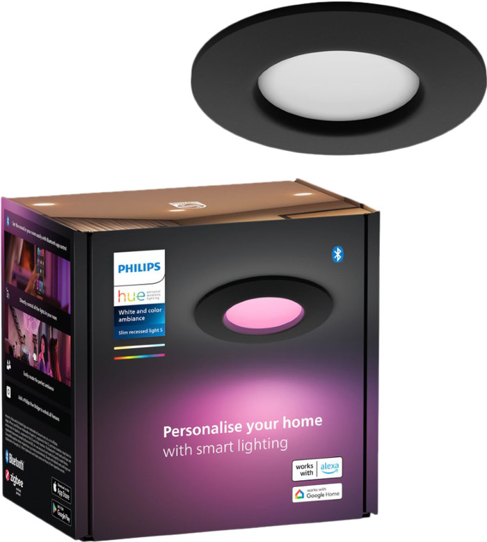 Philips Hue inbouwspot Slim - White and color - 90mm - zwart verpakking