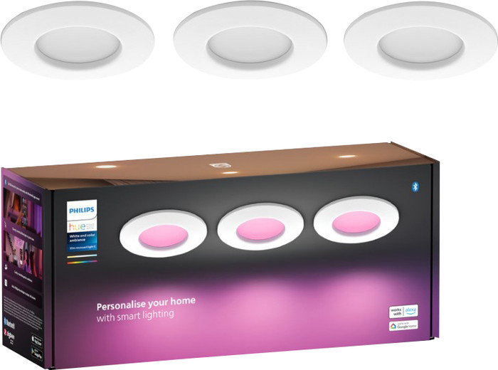 Philips Hue Inbouwspot Slim 6-pack - White and Color - 90mm - Wit verpakking