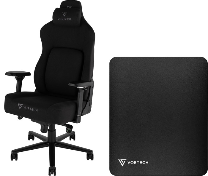 Vortech Prestige Gamestoel Zwart + Vortech Vloermat Zwart Main Image
