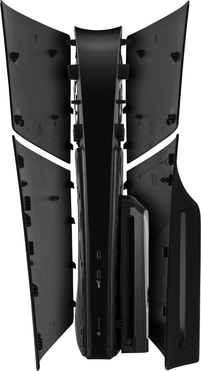 PlayStation 5 Slim Disc Edition + Ghost of Yotei + Covers Zwart + Oplaadstation voorkant