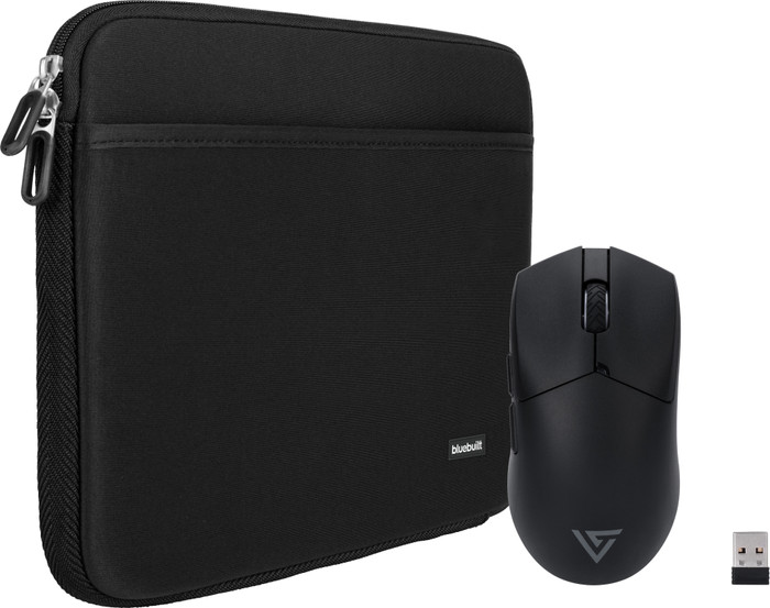 BlueBuilt Laptophoes breedte 36 cm 15-16 inch M Zwart + Vortech Pro Gaming Muis Main Image