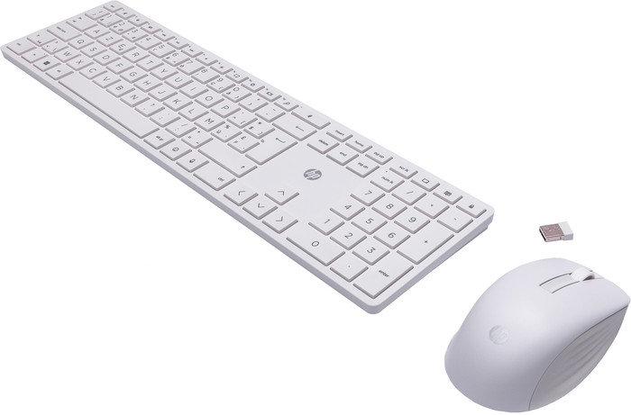 HP 650 Draadloos Toetsenbord en Muis set Wit Azerty rechterkant