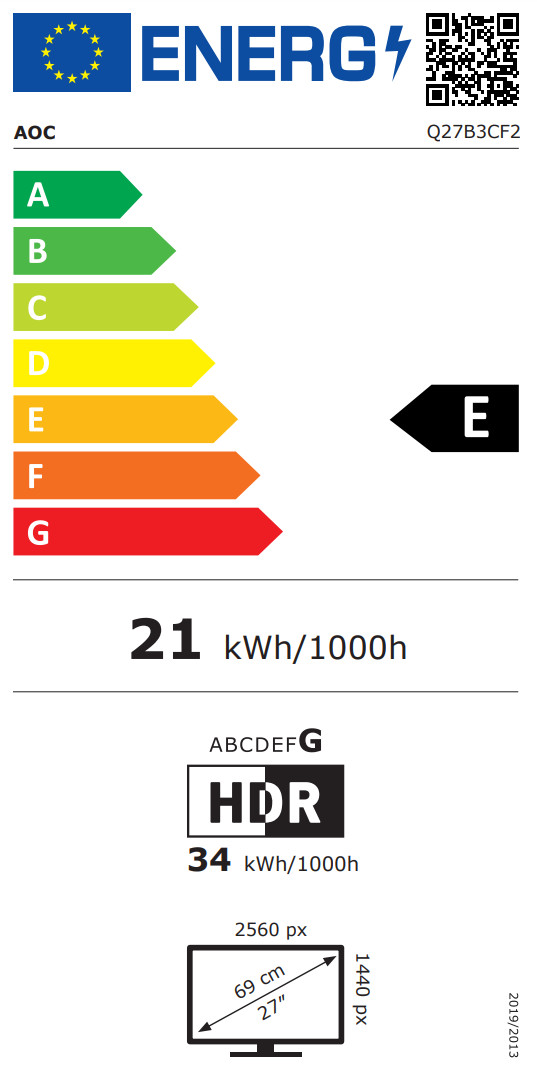 AOC Q27B3CF2 energy label