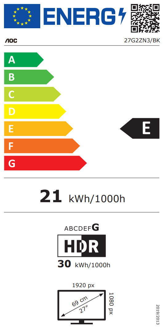 AOC 27G2ZN3/BK energy label