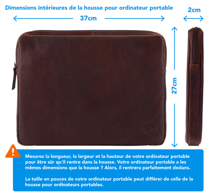 BlueBuilt 15 - 16 Pouces Housse pour Ordinateur Portable Largeur 36 cm - 37 cm Cuir Brun visuel Coolblue 2