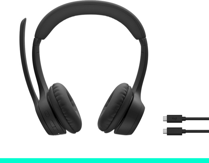 Logitech Zone 300 Draadloze Office headset Zwart voorkant