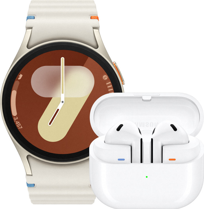 Samsung Galaxy Watch 7 4G Crème 40mm + Galaxy Buds3 Wit Main Image