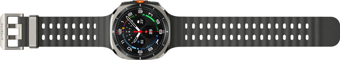 Samsung Galaxy Watch Ultra (2025) 4G Titanium Zilver 47mm + Ultra Trail Horlogeband Grijs voorkant