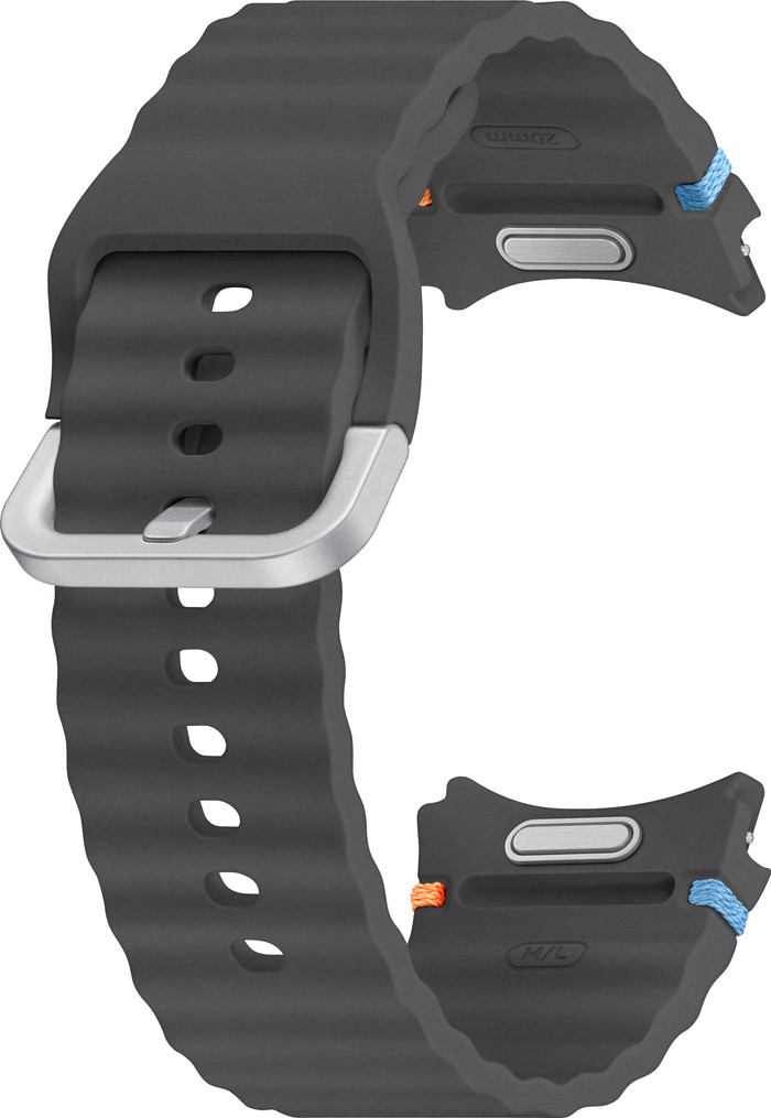 Samsung Bracelet Sport Silicone 20 mm Gris Anthracite M/L détail