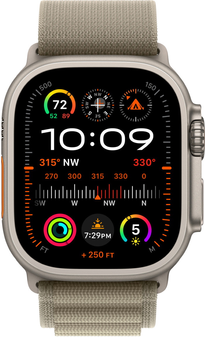 Apple Watch 44/45/46/49 mm Alpine Horlogeband Olijfgroen - Large detail