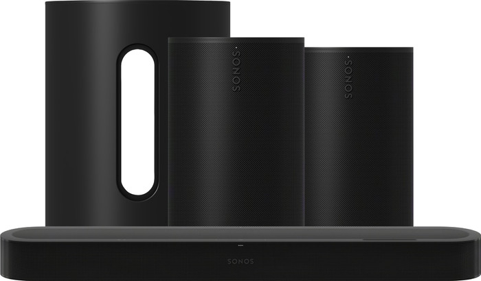 Sonos Beam Ultra Zwart + Sonos Sub Mini + 2x Era 100 SL Zwart Main Image