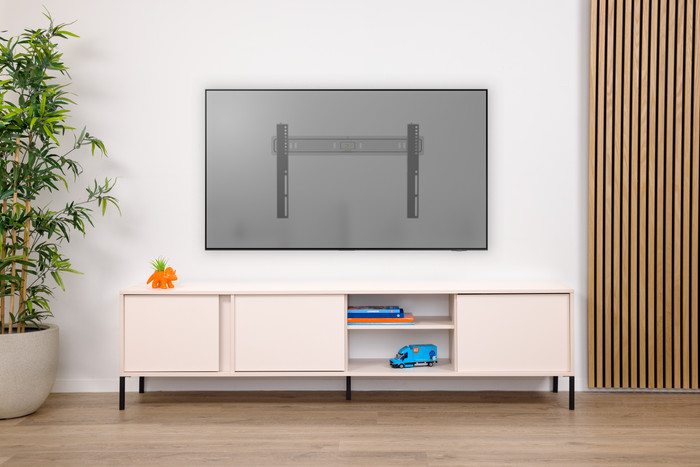 BlueBuilt Ultra Slim Muurbeugel 55" - 85" product in gebruik