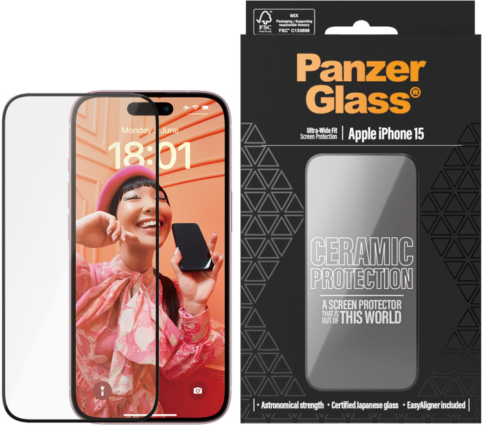 PanzerGlass Ultra-Wide Fit Apple iPhone 15 Protège-écran Céramique visuel fournisseur