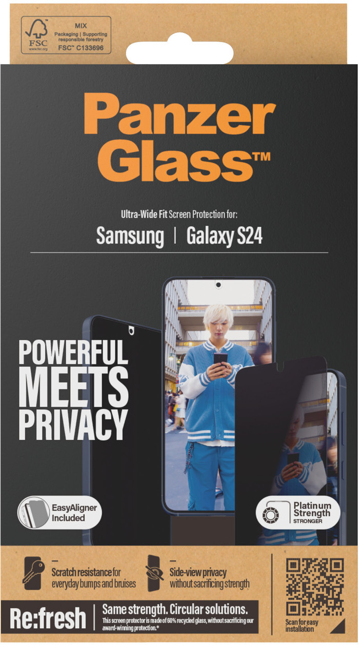 PanzerGlass Ultra-Wide Fit Samsung Galaxy S24 Protège-écran de Confidentialité Verre emballage