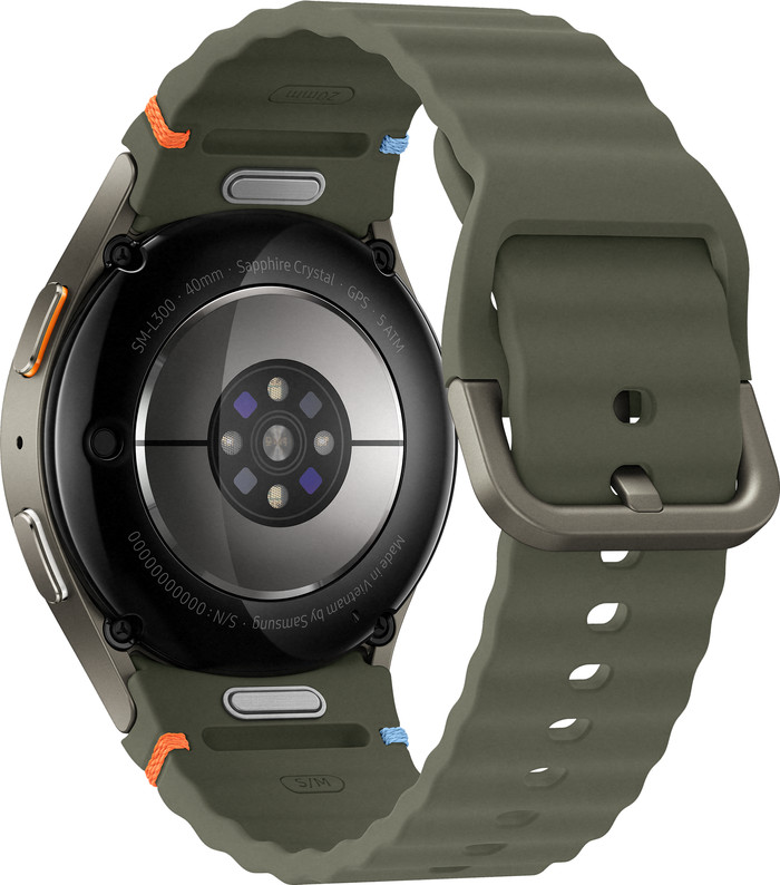 Samsung Galaxy Watch 7 Groen 40mm + Galaxy Buds3 Zwart achterkant