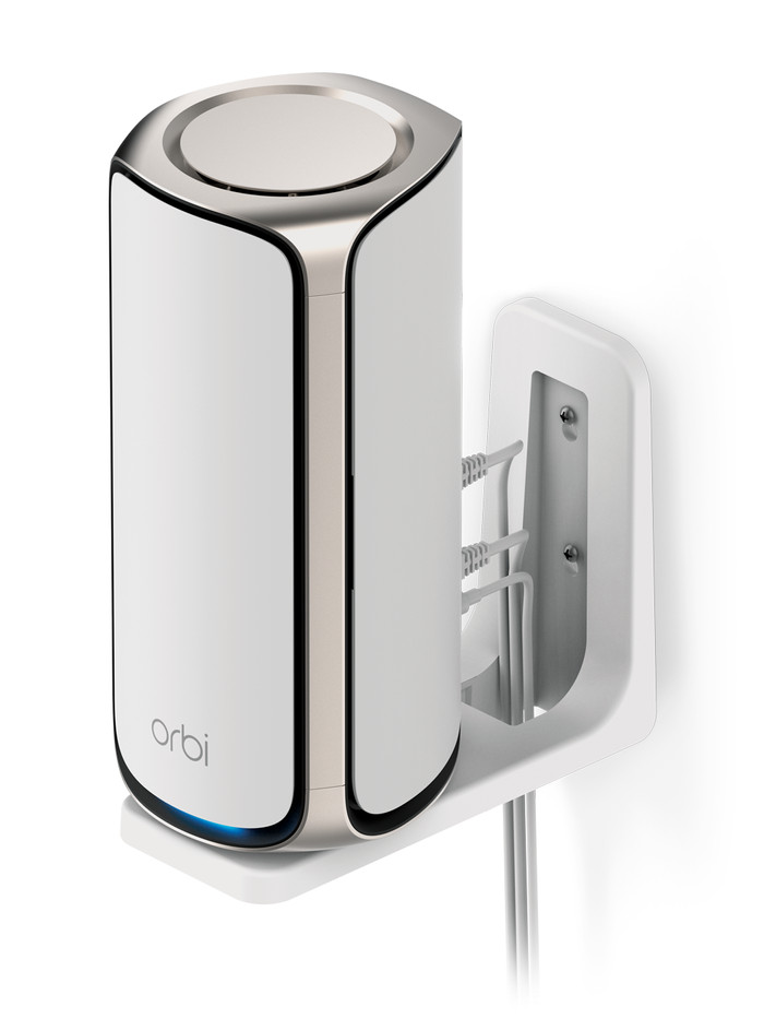 Netgear Orbi wandhouder voor Wifi 7 modellen (RBEWM) wit linkerkant