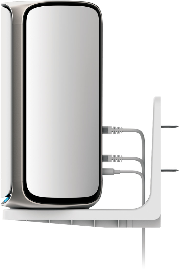 Netgear Orbi wandhouder voor Wifi 7 modellen (RBEWM) wit linkerkant