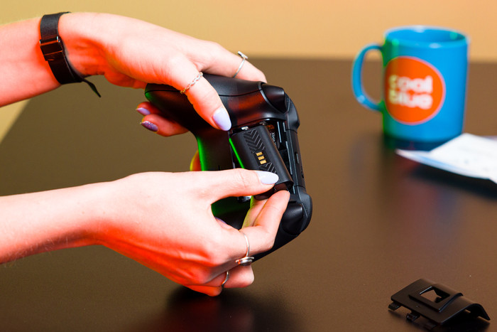 Xbox Series S 1TB Black + BlueBuilt Rechargeable Batteries product in use