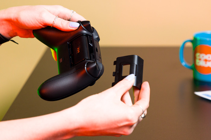 Xbox Series S 1TB Black + BlueBuilt Rechargeable Batteries product in use