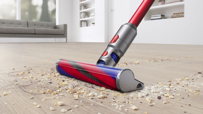 Dyson Fluffy parketborstel product in gebruik
