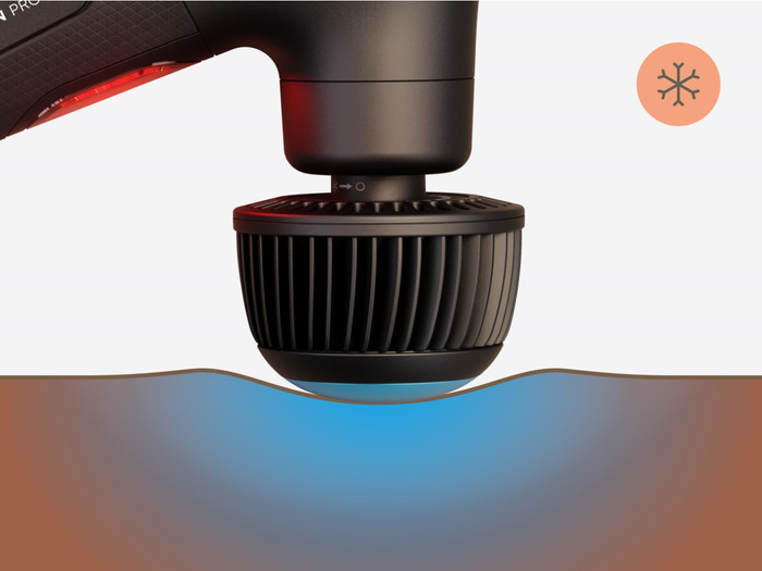Theragun Pro+ Cold Attachment produit à l'usage