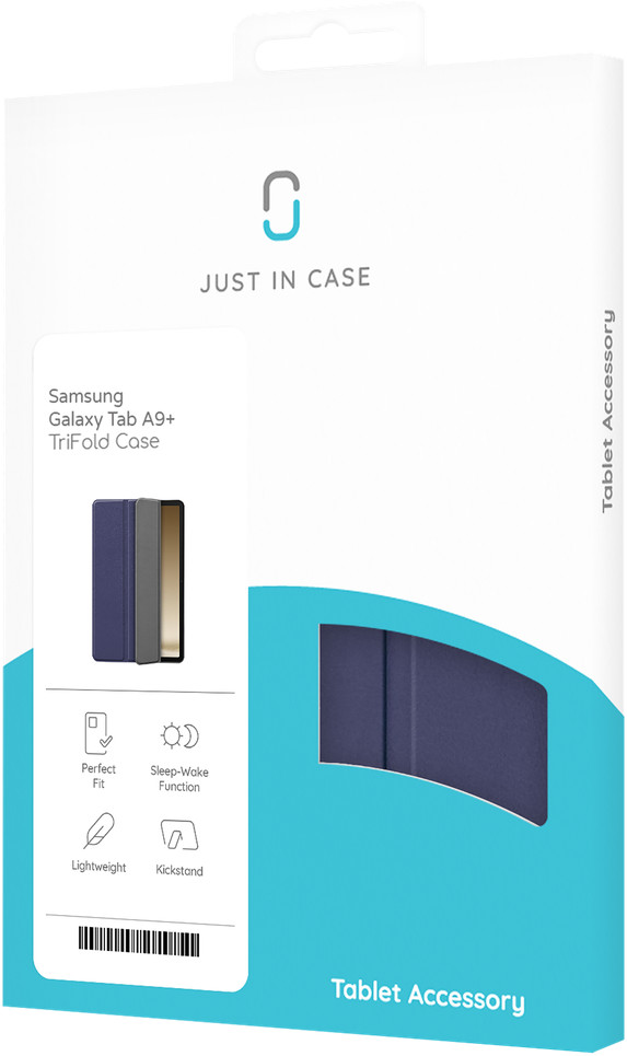 Just in Case Samsung Galaxy Tab A9 Plus TriFold Book Case Blue packaging