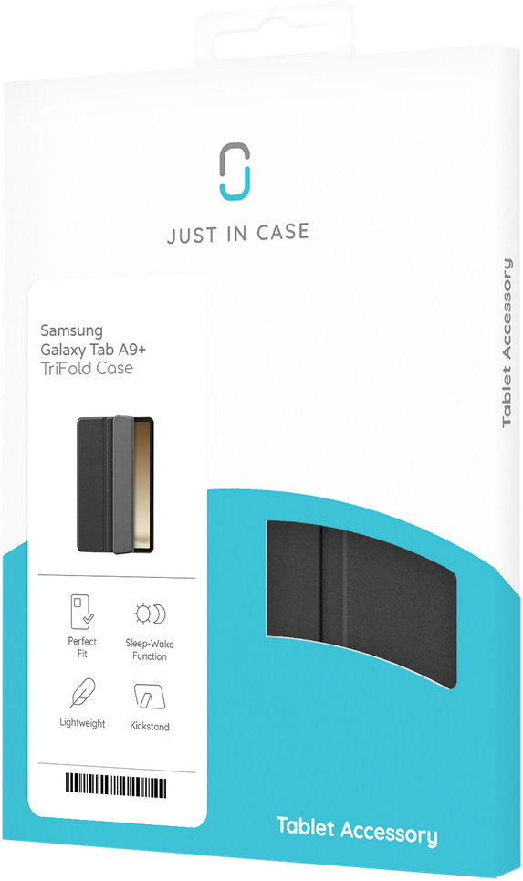 Just in Case Samsung Galaxy Tab A9 Full TriFold Book Case Noir emballage
