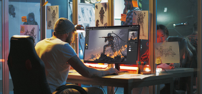 Samsung LS32D800UAUXEN product in gebruik