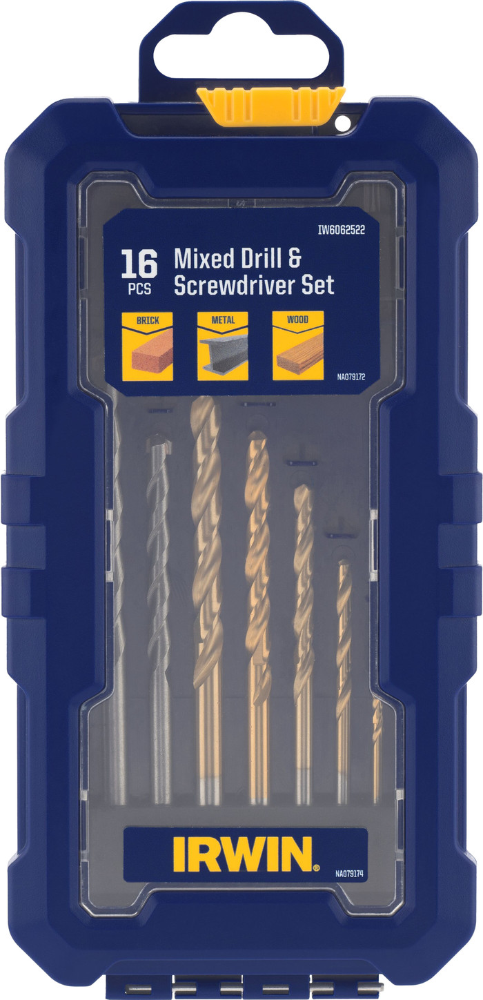 Irwin 16-delige Boren- en Bitset verpakking